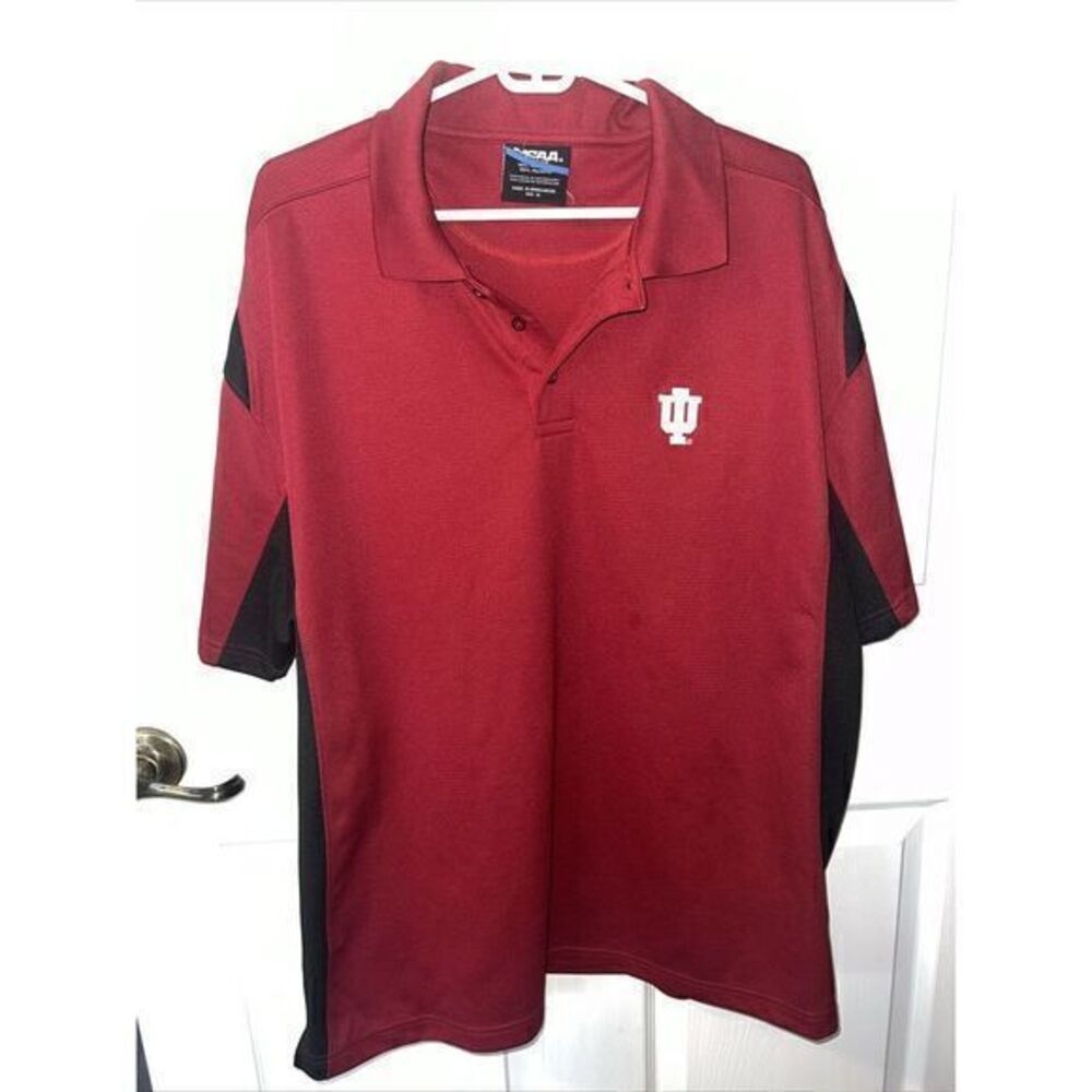 INDIANA‎ HOOSIERS NCAA Men Crimson /Black Short Sleeve Golf Polo Shirt Size XL